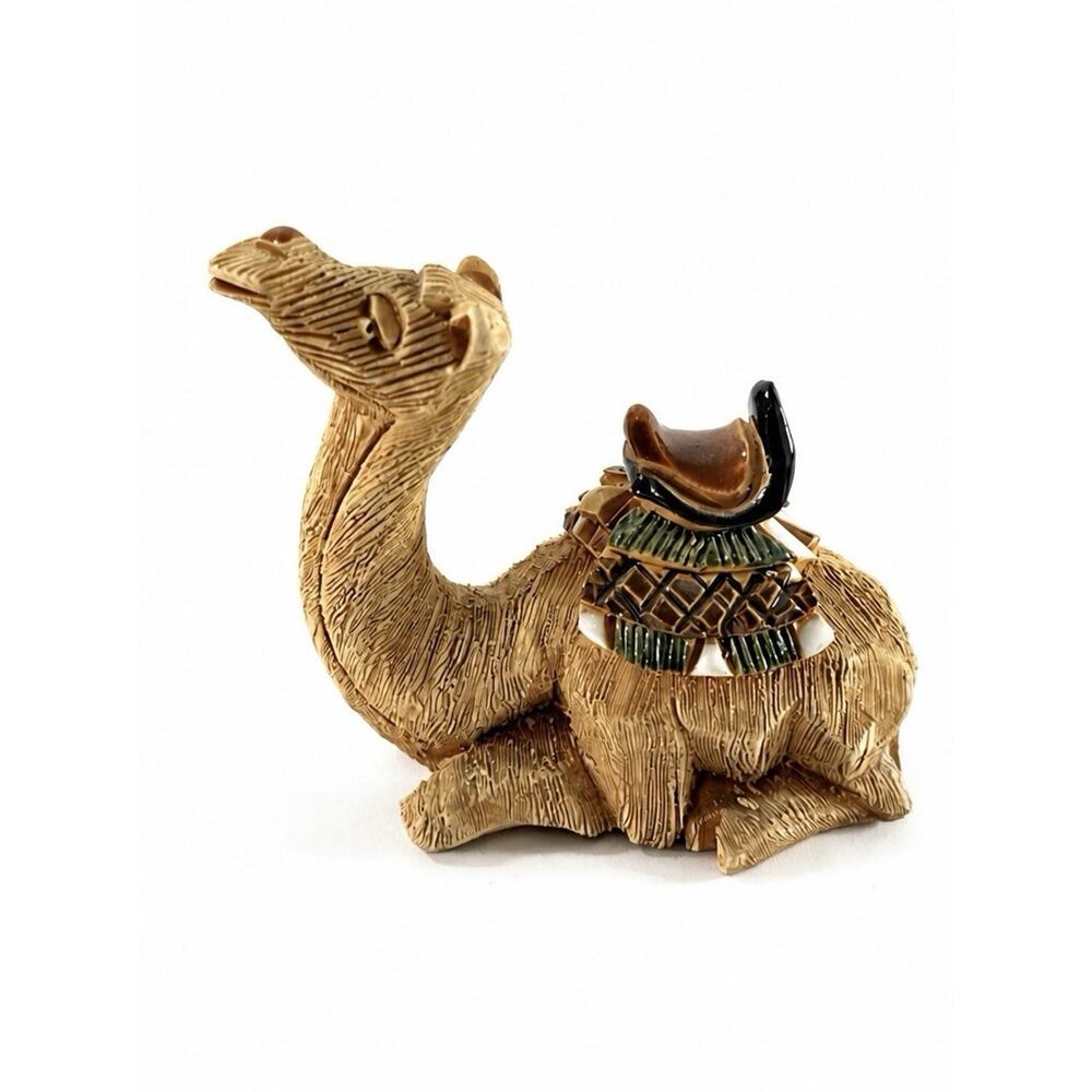 Artesania Rinconada Camel Figurine Uruguay Hand Carved Clay Saddle 4” Vintage
